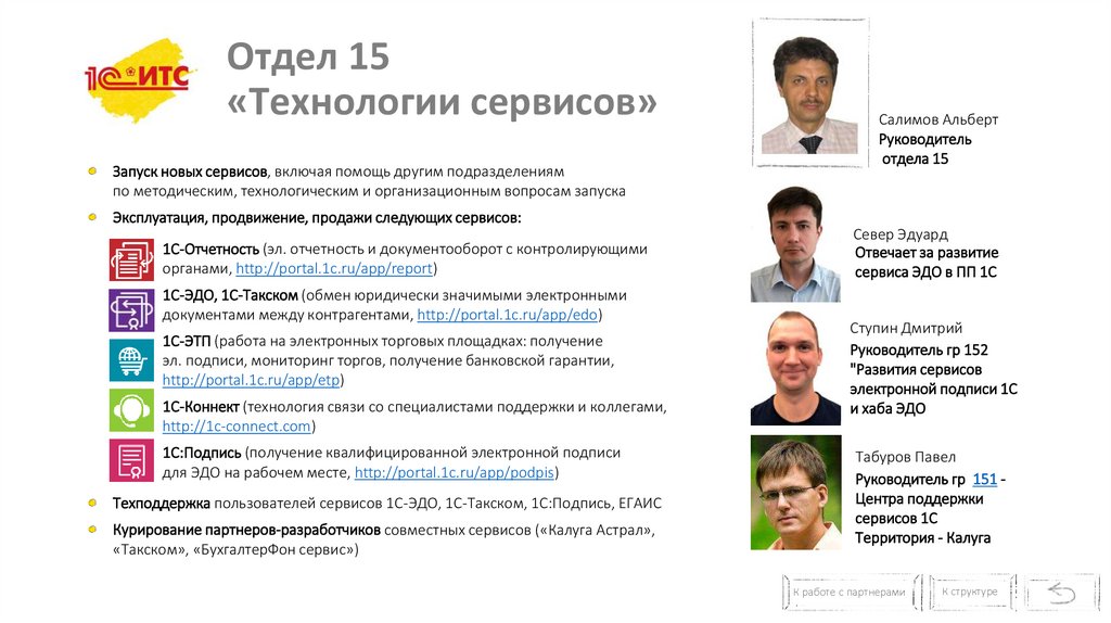 Отдел 15 «Технологии сервисов»