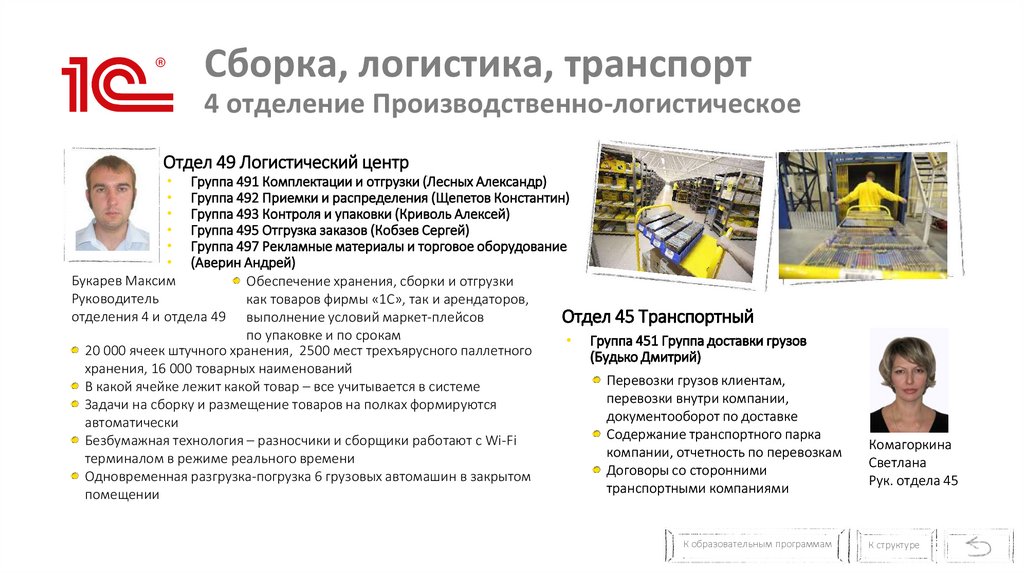 Сборка, логистика, транспорт 4 отделение Производственно-логистическое