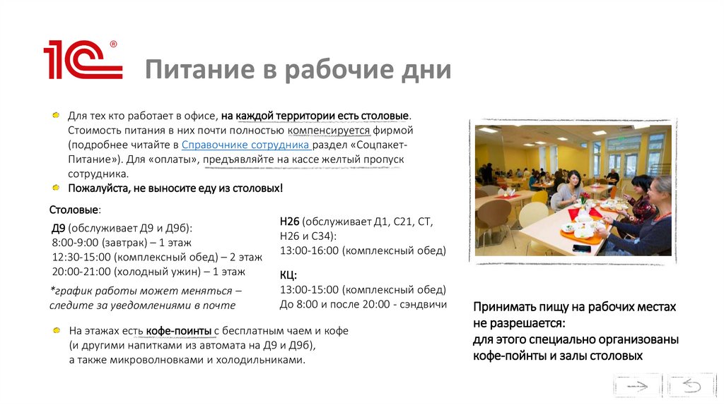 Питание в рабочие дни