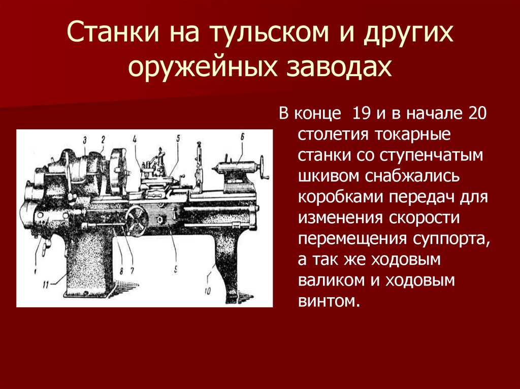 Станки на тульском и других оружейных заводах