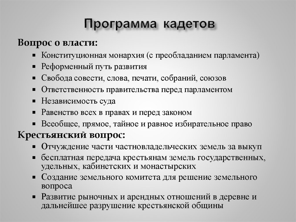 Программа кадетов