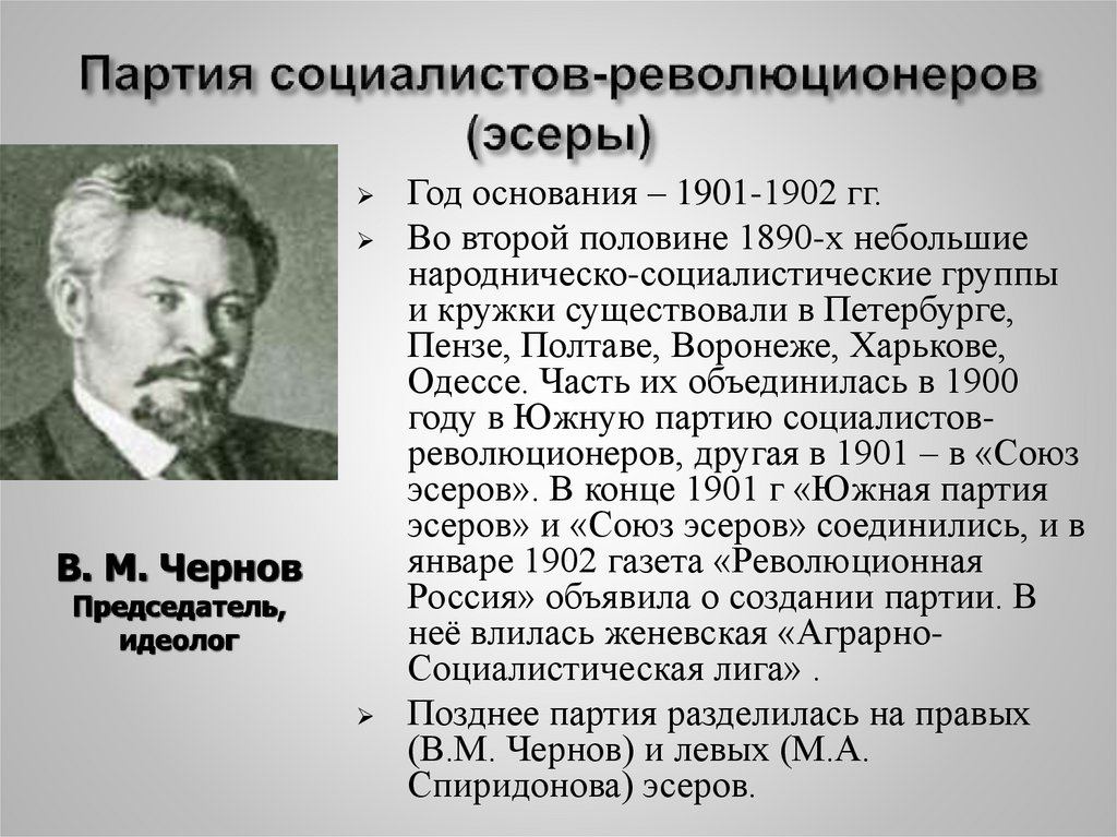 Партия социалистов-революционеров (эсеры)