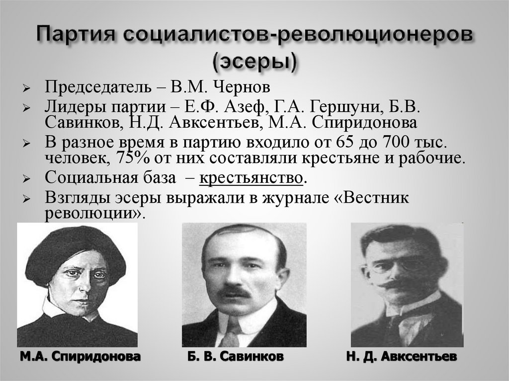 Партия социалистов-революционеров (эсеры)