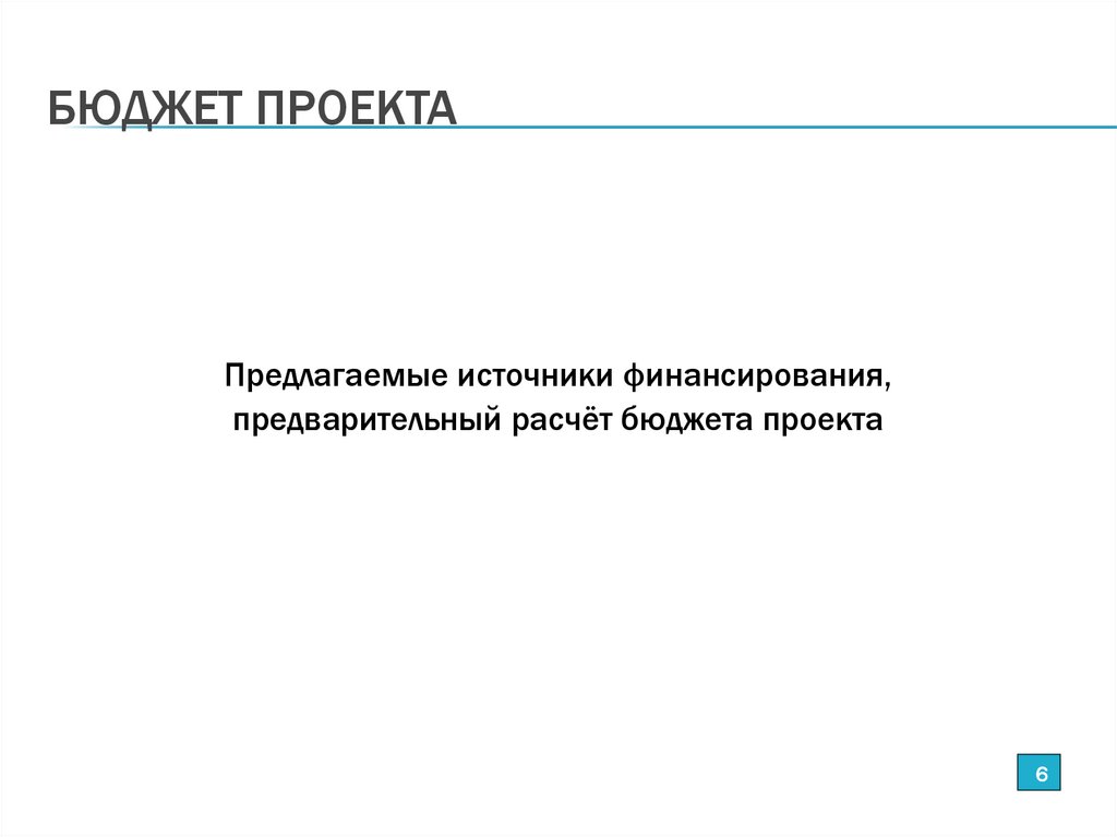 БЮДЖЕТ ПРОЕКТА