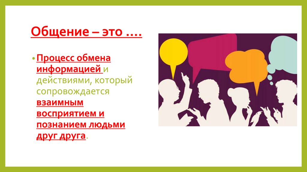 Общение – это ….