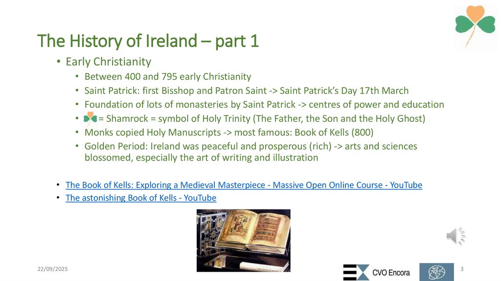 The History of Ireland – part 1
