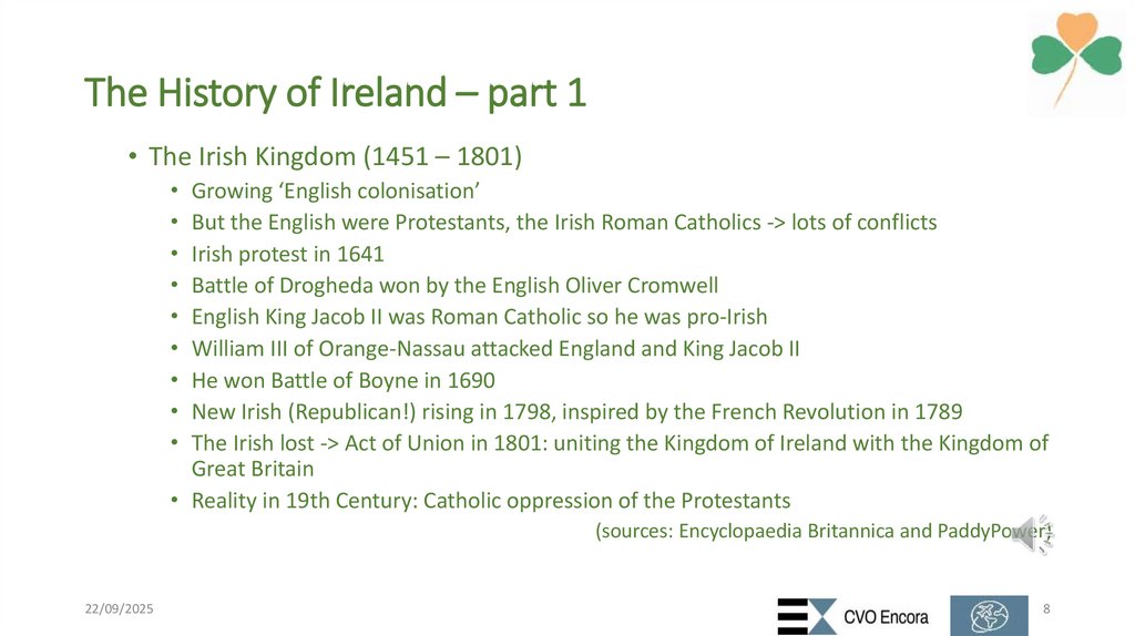 The History of Ireland – part 1