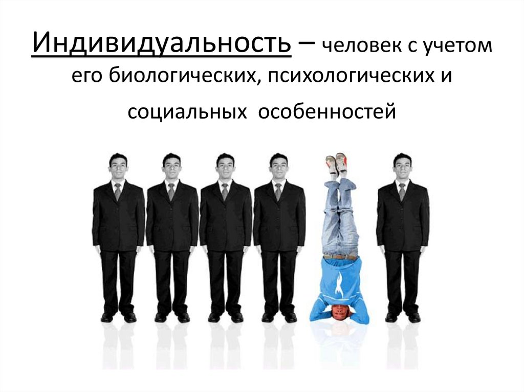 Индивидуальность – человек с учетом его биологических, психологических и социальных особенностей