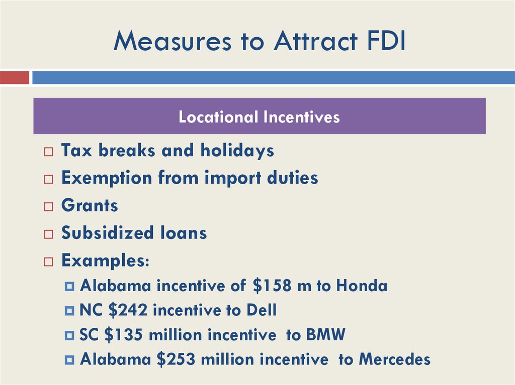 Measures to Attract FDI