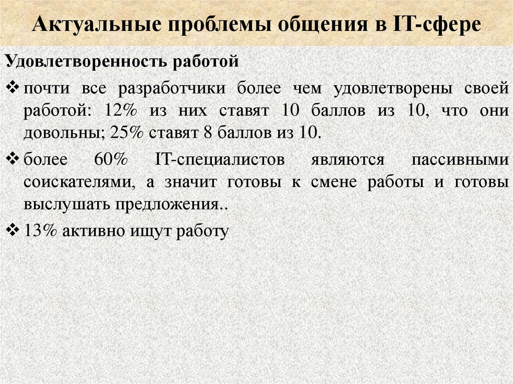 Актуальные проблемы общения в IT-сфере