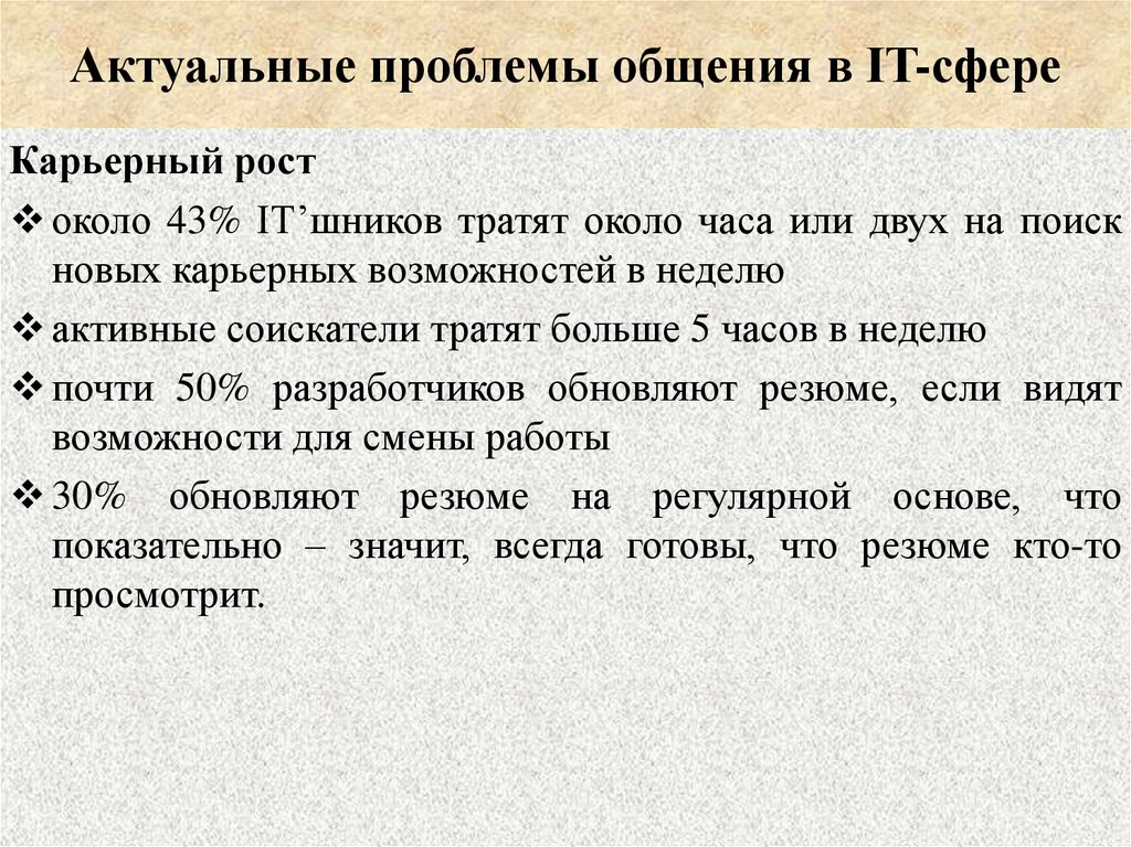 Актуальные проблемы общения в IT-сфере