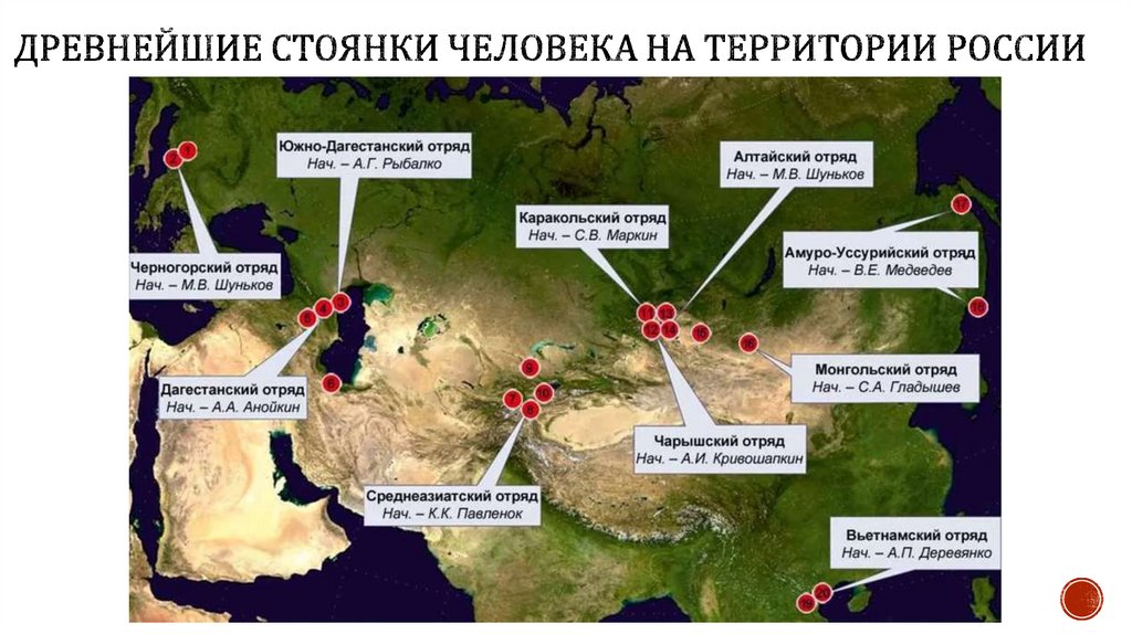 Древнейшие стоянки человека на территории РОССИИ
