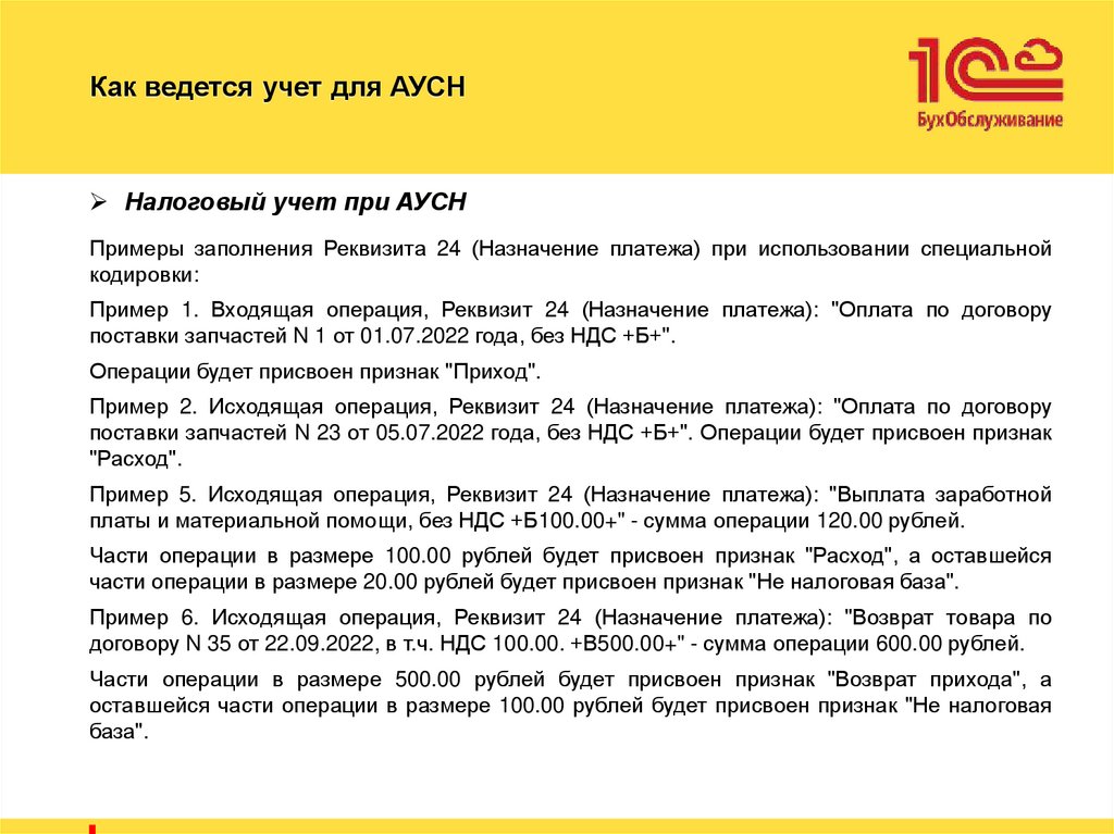 Как ведется учет для АУСН