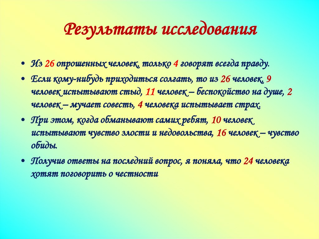 Результаты исследования