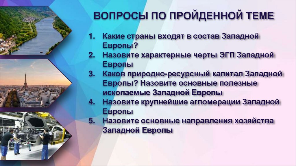 ВОПРОСЫ ПО ПРОЙДЕННОЙ ТЕМЕ