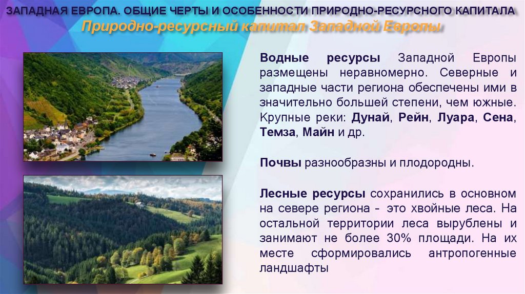 Природно-ресурсный капитал Западной Европы