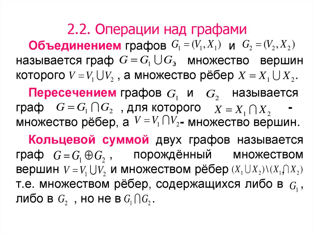 2.2. Операции над графами