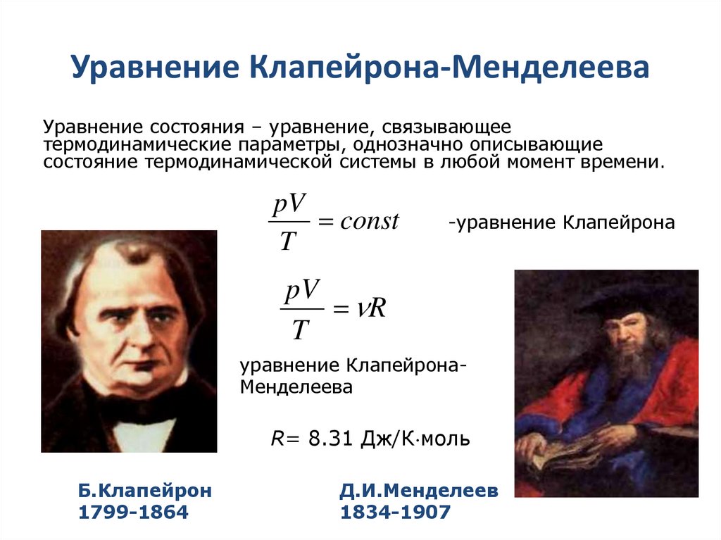 Уравнение Клапейрона-Менделеева