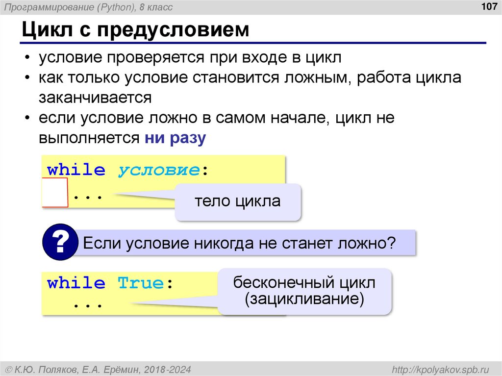 Цикл с предусловием