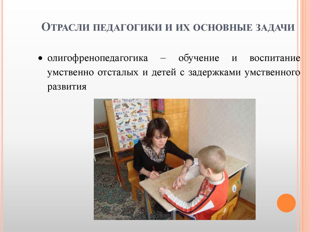 Отрасли педагогики и их основные задачи