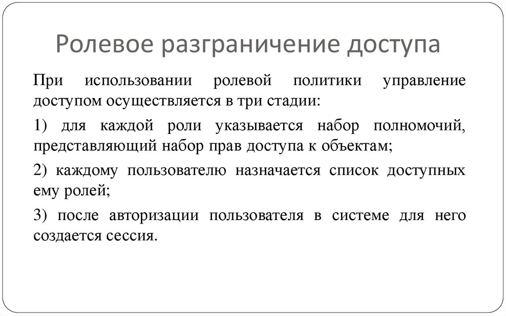 Ролевое разграничение доступа