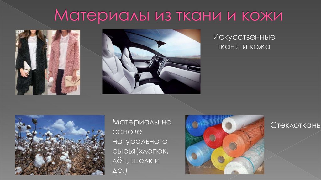 Материалы из ткани и кожи