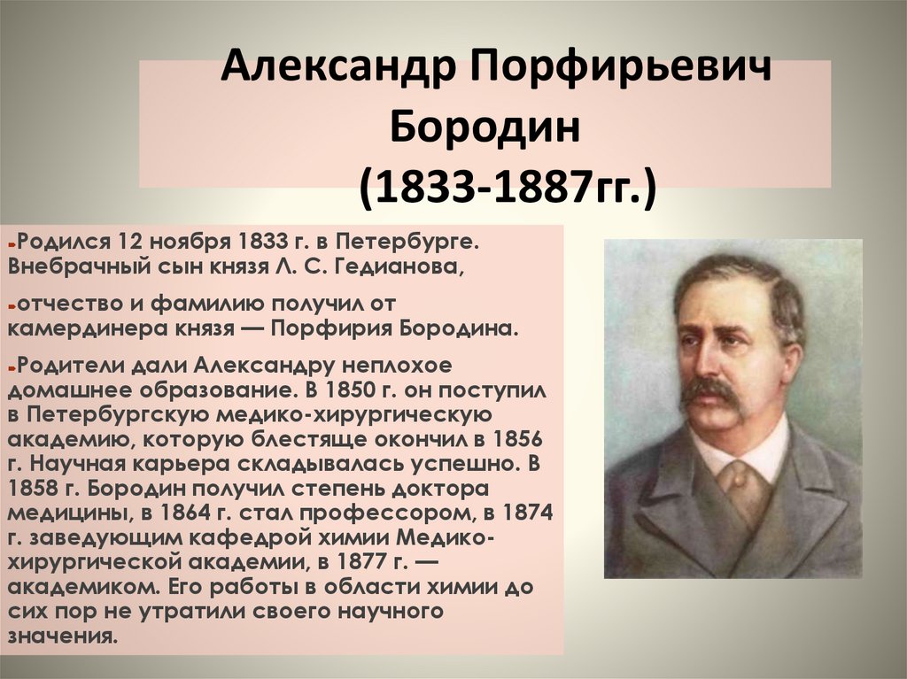 Александр Порфирьевич Бородин (1833-1887гг.)