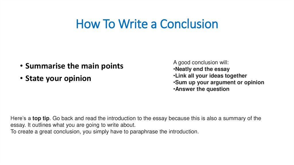How To Write a Conclusion