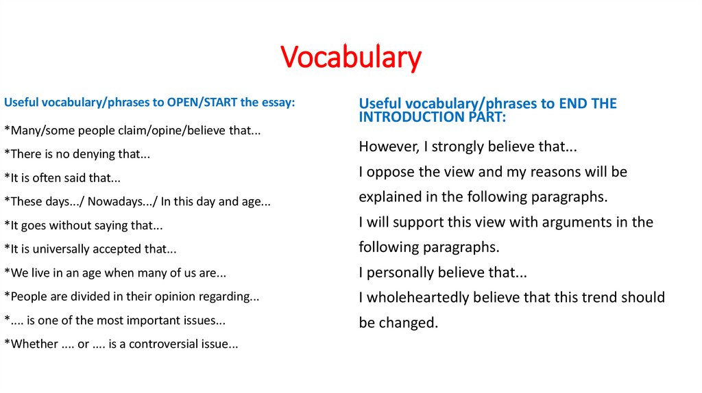 Vocabulary