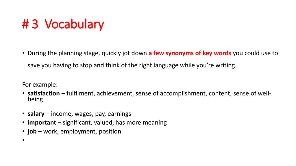 # 3  Vocabulary