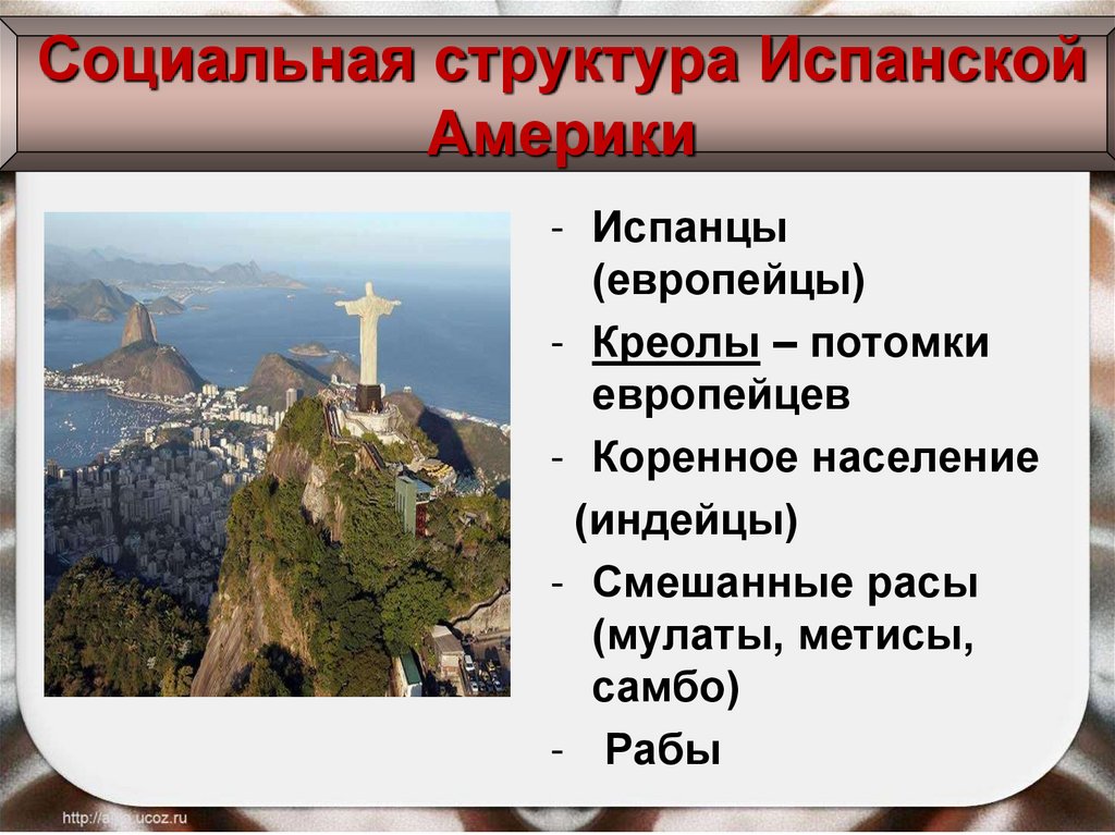 Социальная структура Испанской Америки