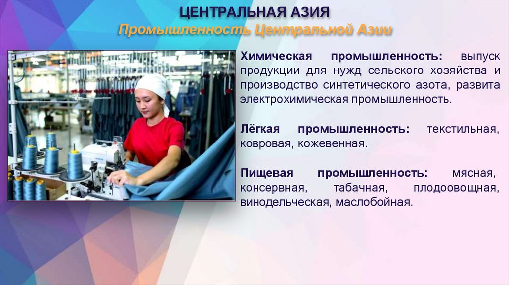 ЦЕНТРАЛЬНАЯ АЗИЯ Промышленность Центральной Азии