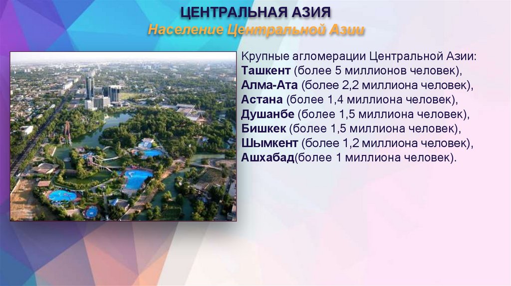 ЦЕНТРАЛЬНАЯ АЗИЯ Население Центральной Азии