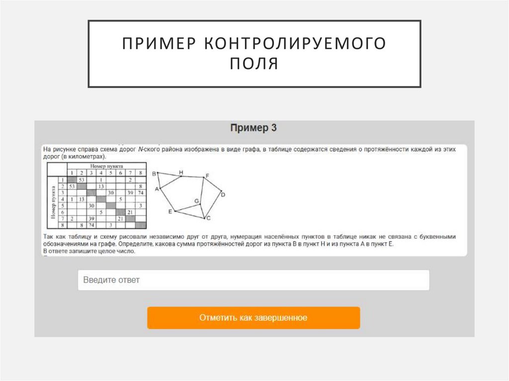 Пример контролируемого поля