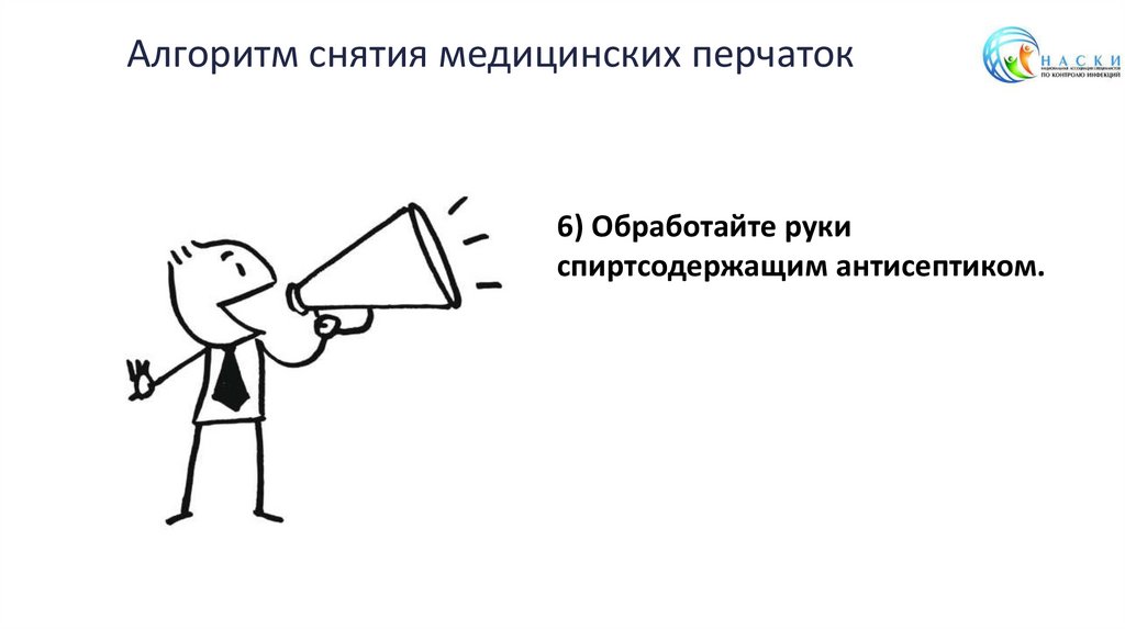 Алгоритм снятия медицинских перчаток