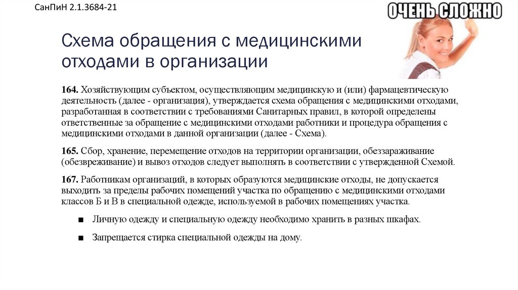 Схема обращения с медицинскими отходами в организации
