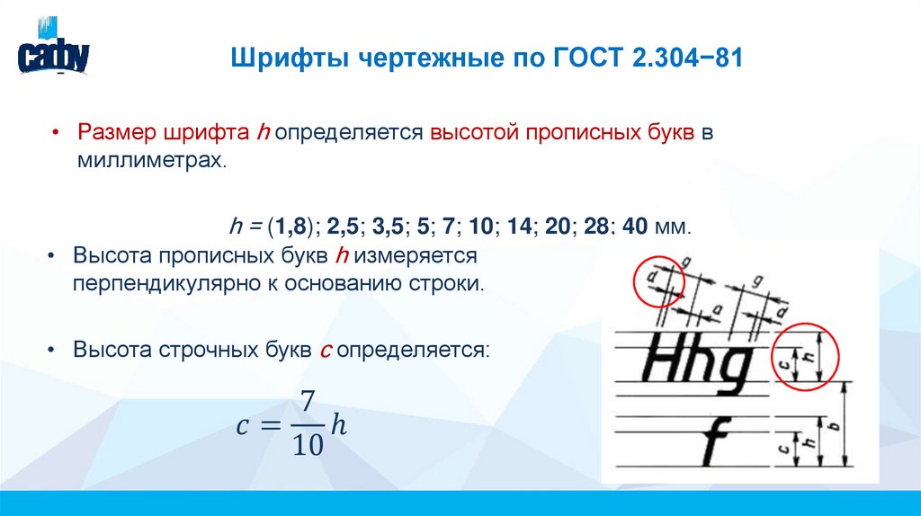 Шрифты чертежные по ГОСТ 2.304−81