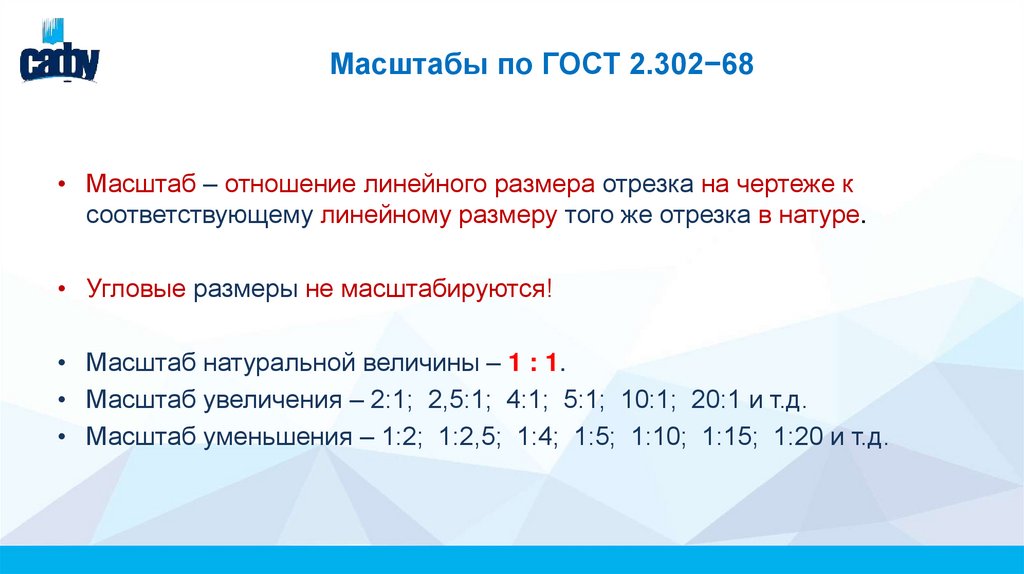 Масштабы по ГОСТ 2.302−68