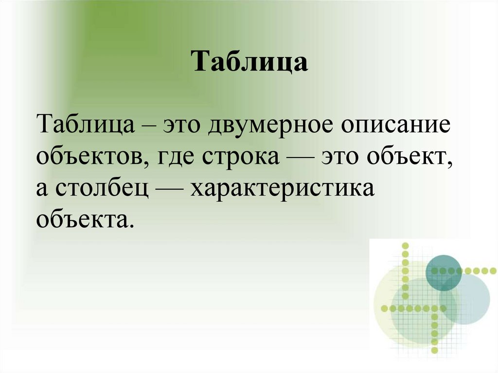 Таблица