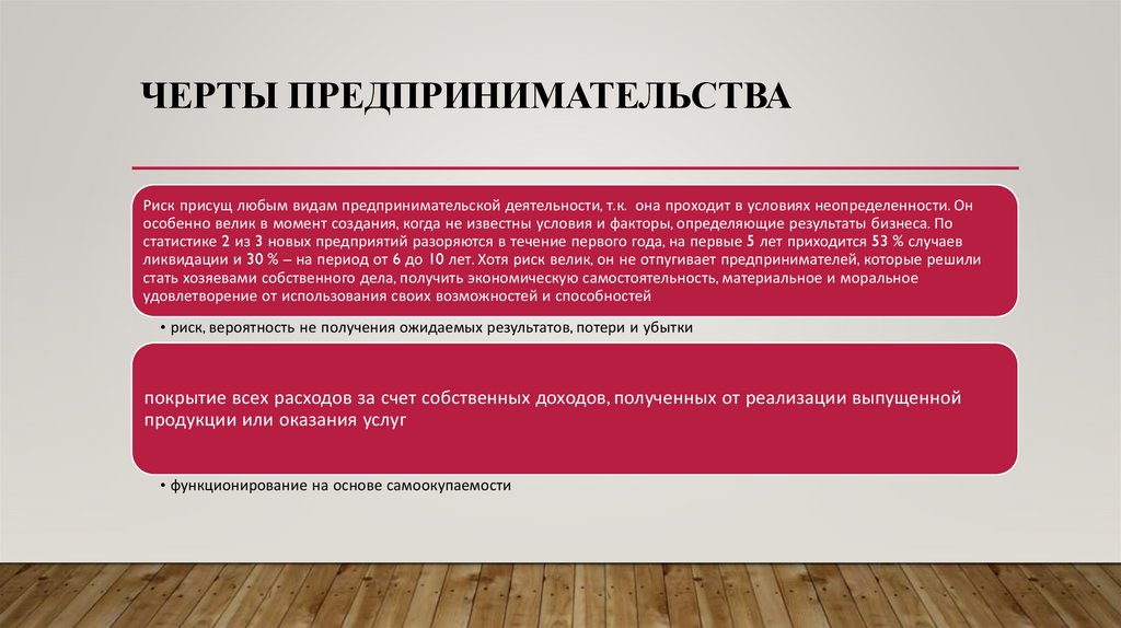 черты предпринимательства