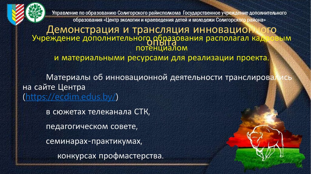 Демонстрация и трансляция инновационного опыта