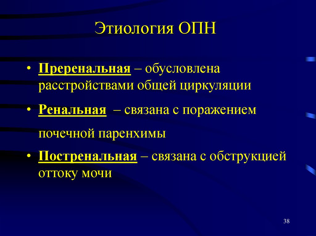 Этиология ОПН