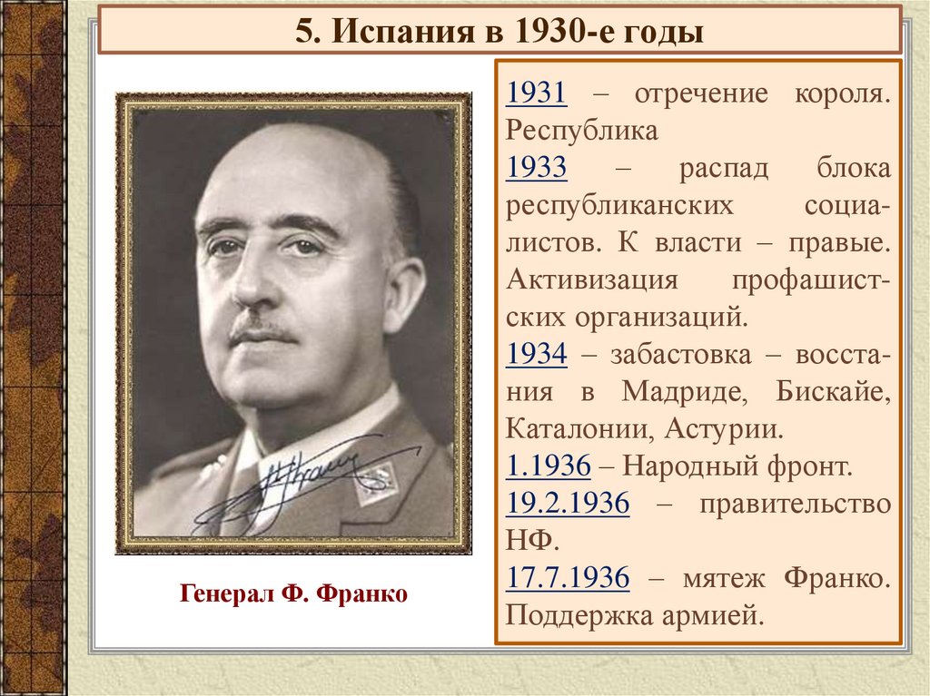 5. Испания в 1930-е годы