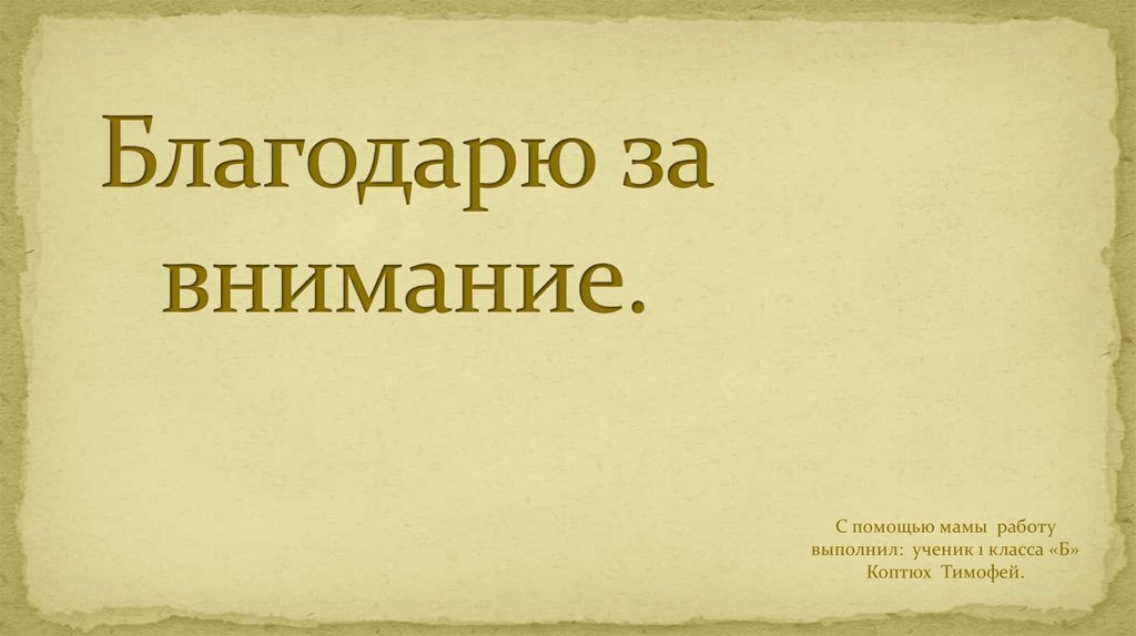 Благодарю за внимание.