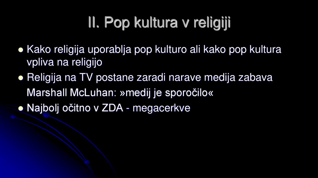 II. Pop kultura v religiji