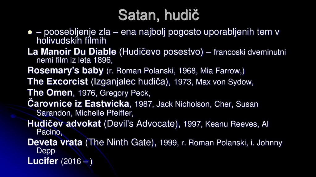 Satan, hudič