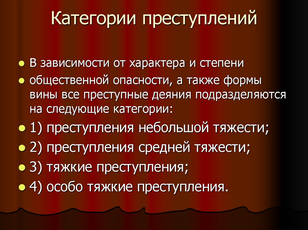 Категории преступлений
