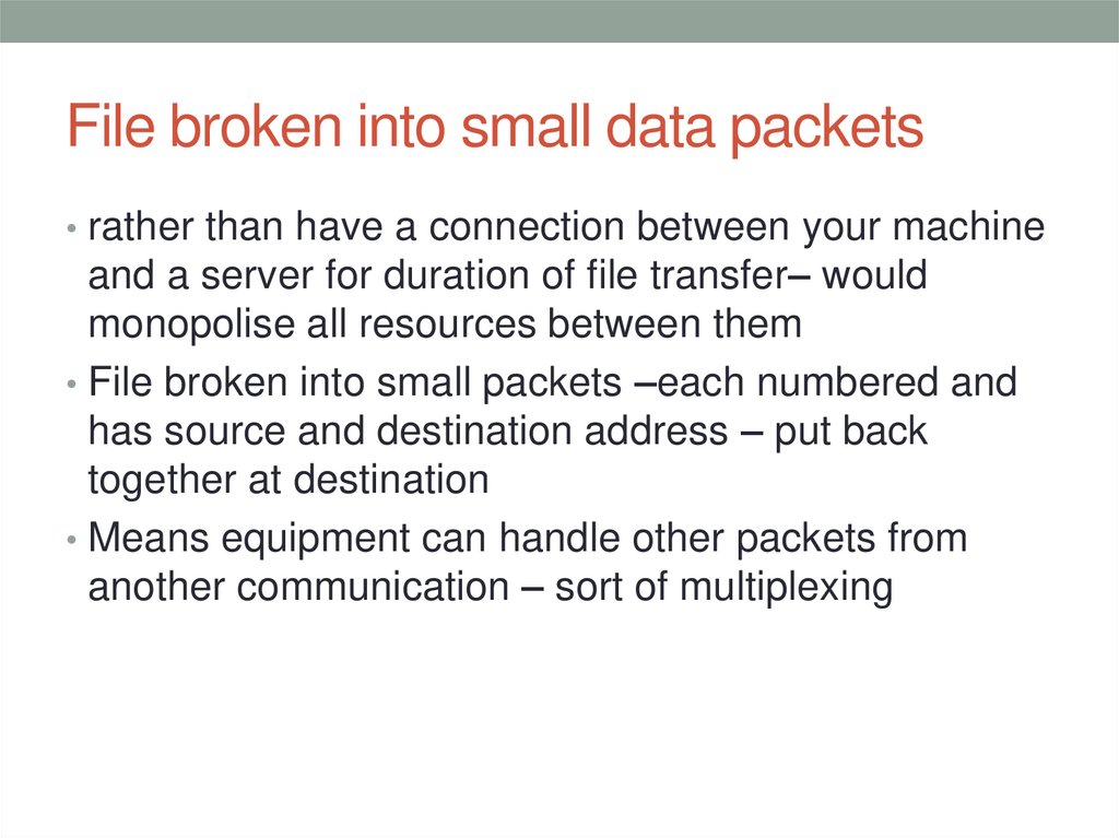 File broken into small data packets