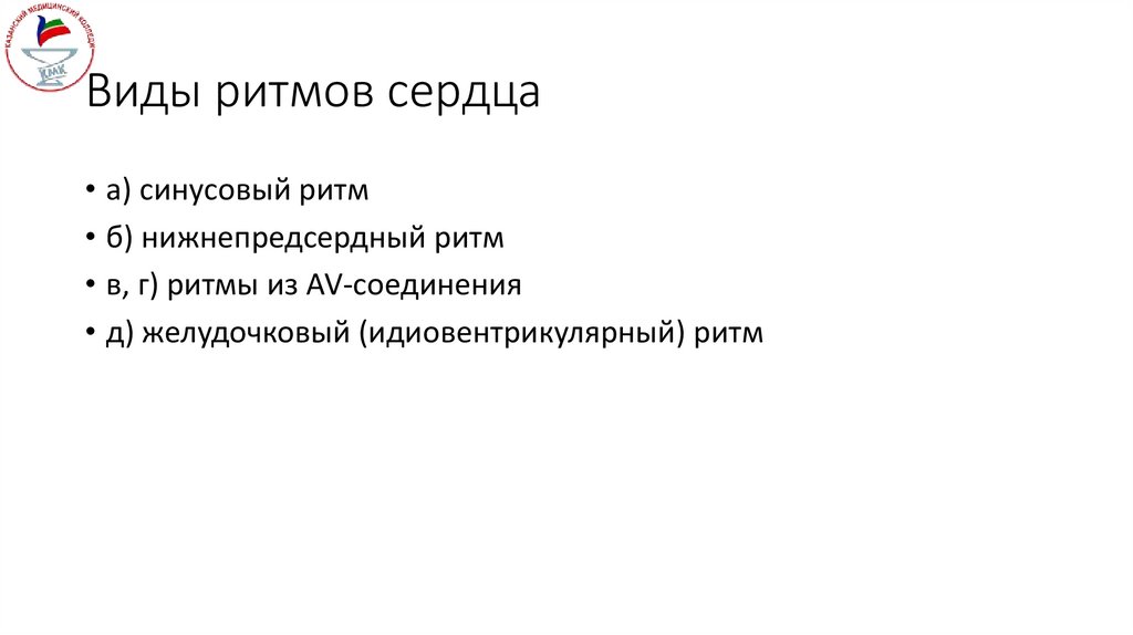 Виды ритмов сердца