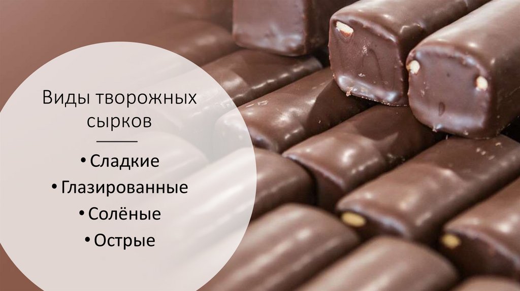 Виды творожных сырков